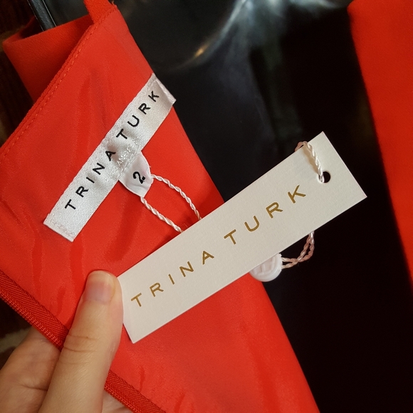 Trina Turk Sunbeam Keyhole Elegant Jumpsuit 2 Clemson Orange - Picture 9 of 10